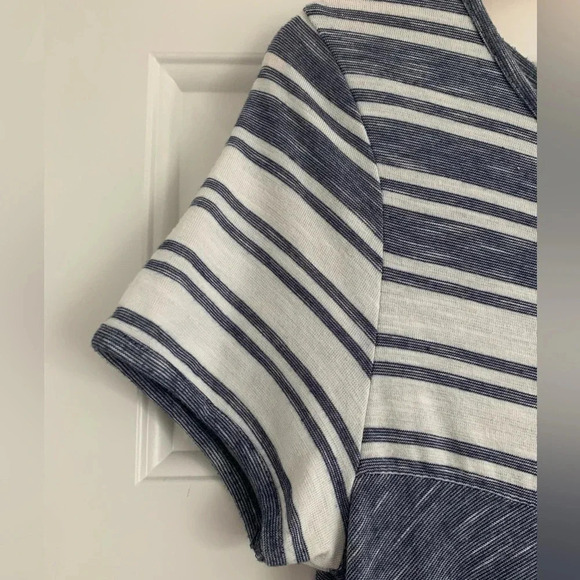 Max Studio Babydoll Striped Scoop Neck T-Shirt Dress - Blue - Size XS - EUC - Picture 4 of 6
